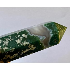 ✦ Bella-gems ✦ 3.5"- "Distinctive/Top Grade"~ Translucent Tendrils Green Moss Agate In Quartz Chalcedony Generator Tower Point Obelisk -Six-Sided - K1391