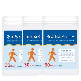 プロテオグリカン サプリメント サプリ Ⅱ型コラーゲン複合体 90日分(3袋) サンゴカルシウム ビタミンB ビタミンD ビタミンE 配合 るんるんウォーク