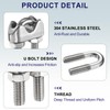 sourcing map 20 Pcs M4 Stainless Steel Wire Rope Clip