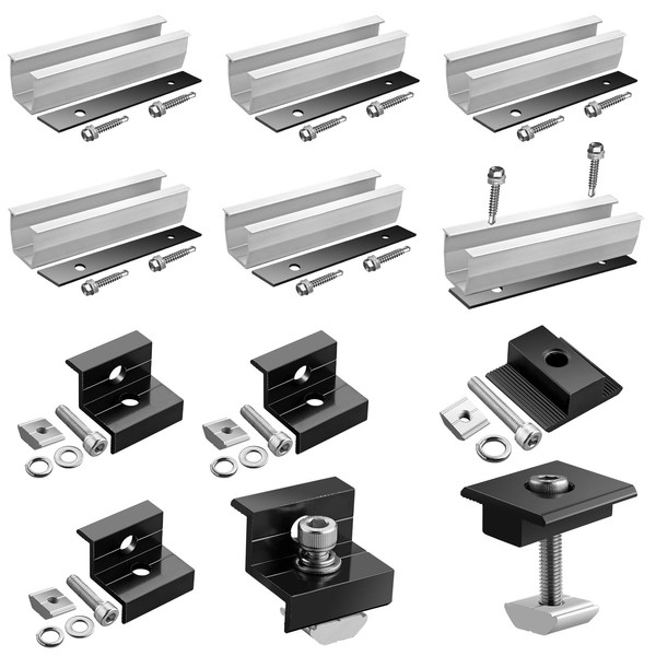 GETLITOOL Solar Panel Mount 2 Module Set, Solar Panel Mount