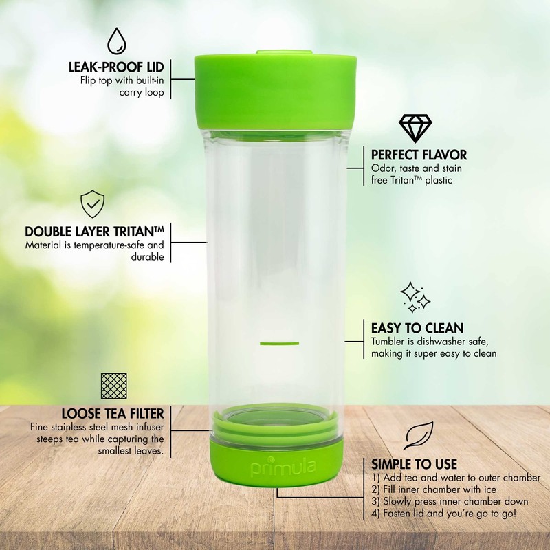 Primula Press and Go Iced Tea Maker, Travel Tumbler, Infuser