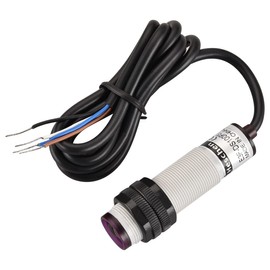 Heschen M18 Column Infrared Photoelectric Proximity Switch, Diffuse Reflection Type, E3F-DS100P3, Detection Distance 10-100CM, 10-30VDC 200mA, PNP NO+NC, 4 Wire