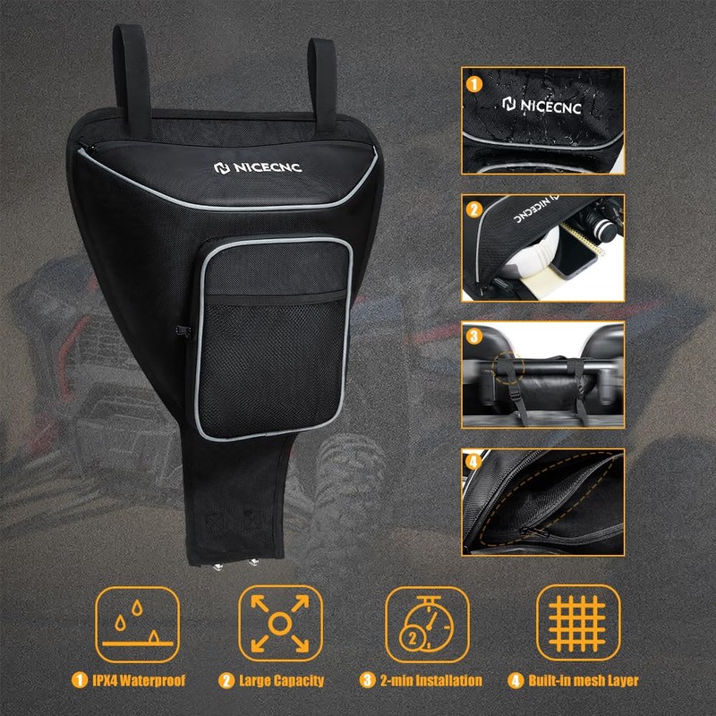UTV Center Storage Bag, 1680D UTV Cab Pack Center Seat