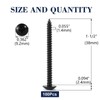 #8 x 1-1/2" Wood Screw 100Pcs Truss Head Phillips 18-8