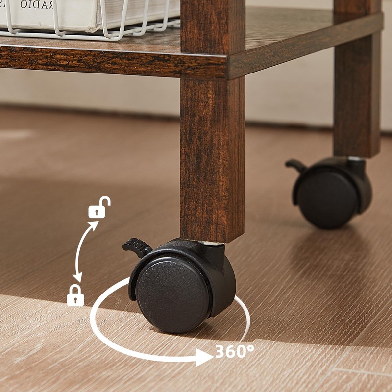 YUFAM 2 Tier Printer Stand with Storage,Under Desk Shelf Printer