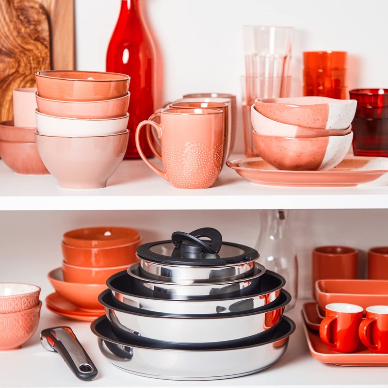 Tefal Ingenio Preference Wok Pan, 26 cm, Stackable, Stainless Steel,