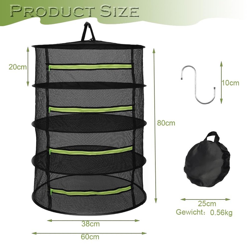 Kinfezlon Herb Drying Net, 4-Layer Herb Dryer Hanging, Drying Net