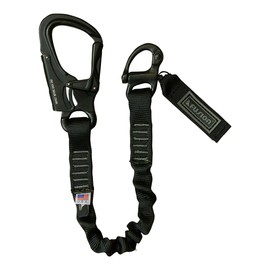 Fusion Tactical Military and Police Helo Lanyard - 6ft Elastic Bungee with Snap Hook Shackle, 23kN - Black, 72 inches