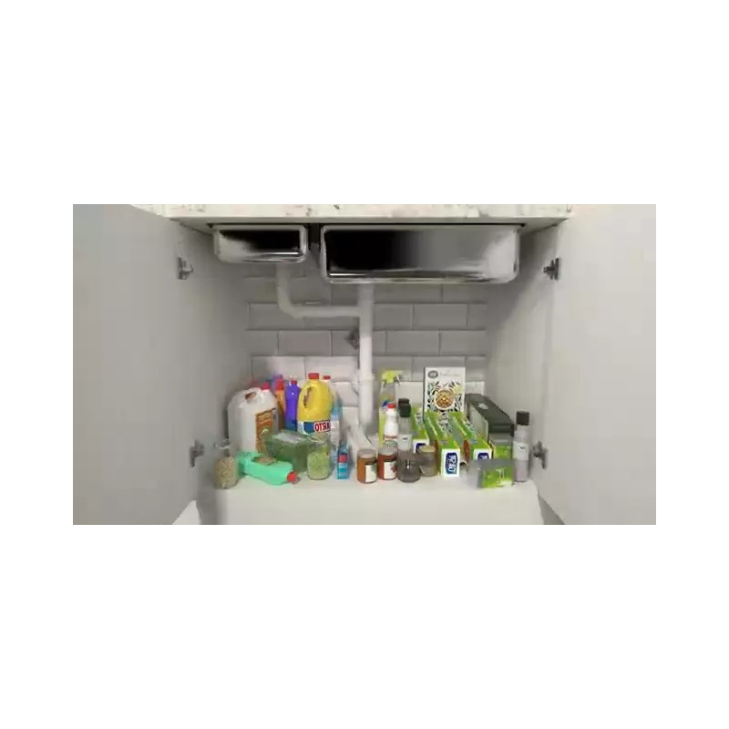 AIDERLY Under Sink Organizers Storage 2 Tier Slide Out Kitchen