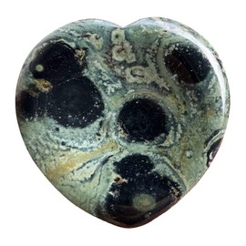 Ladeukoi Crystal Thumb Worry Stone, Healing Crystal Bag Stone for Anxiety Stress Relief Meditation Hand Carved 40 mm, Kambaba Jasper