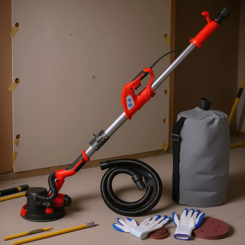 Electric Drywall Sander 850W 800-1750RPM Variable Speed Foldable Handle For
