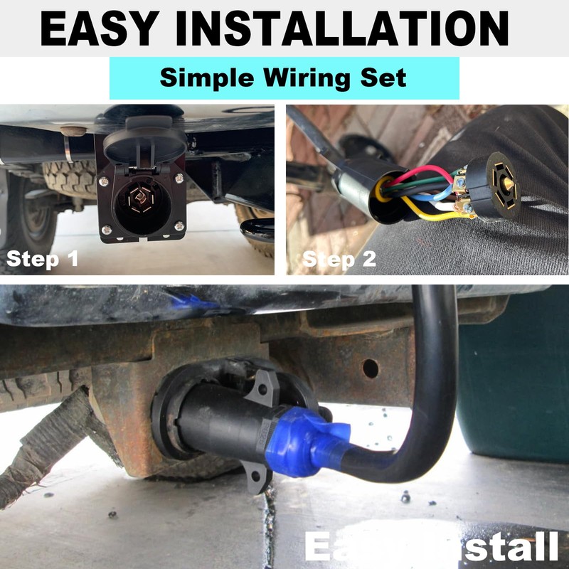 CXTM 7 Pin Trailer Plug with Waterproof Seal, Trailer Side