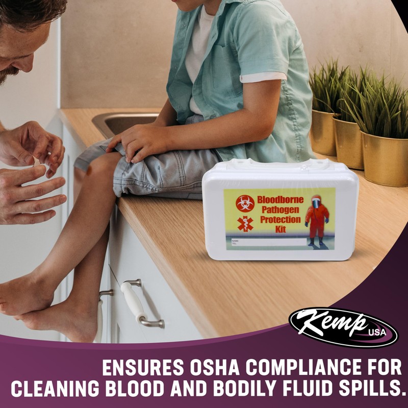 Kemp USA Bloodborne Pathogen Kit in Plastic Case