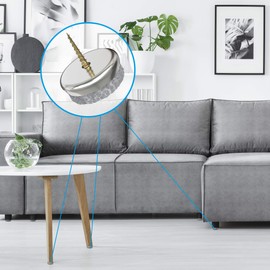 EAZY CASE Felt glides round with screw, 20 furniture glides in a set, perfect floor protection, chair gliders, 30 mm, protection for furniture, chairs, parquet, laminate, floorboards