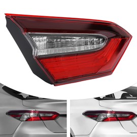 PIAOYUE- For 2021 2022 2023 Toyota Camry LE CE Inner Tail Light Rear Brake Lamp Left Driver Side Black & Red Housing Clear Lens 8158006880
