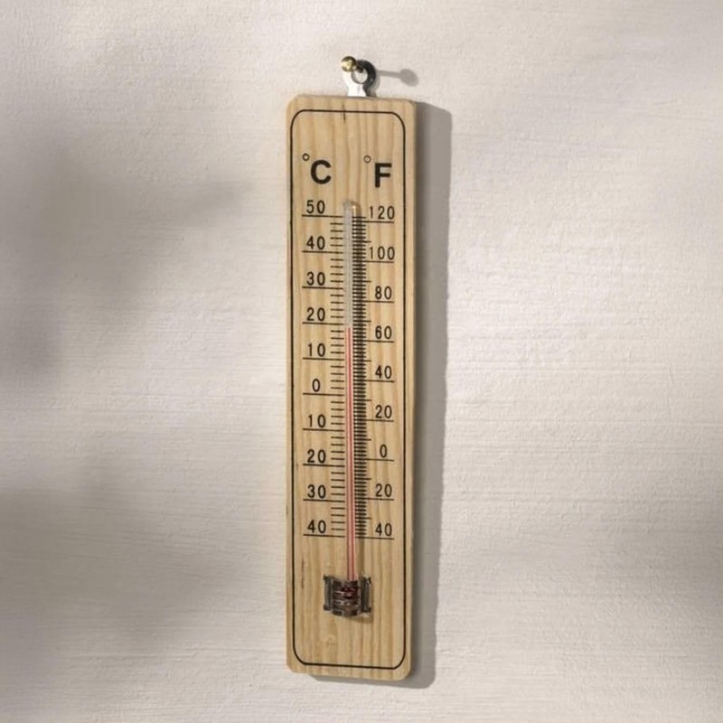 Wooden Wall-Mounted Garden Thermometer | Indoor & Outdoor Patio Thermometer