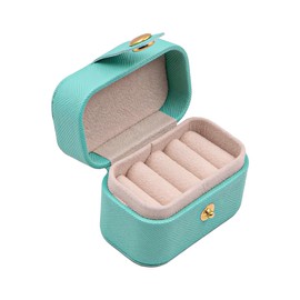 NUZAMAS 6.6x4x4.7cm Jewelry Ring Box Travel Jewelry Ring Case for Women Girls Portable Ring Storage Case Mini Ring Organizer Box for Travel Business Wedding Gift Blue