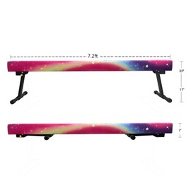 GLANT 8ft Ultrasimple Adjustable&Foldable Balance Beam,High-Low Floor Beam Suede Gymnastics Equipment,No Tool Require, Gymnastics Beam for Training&Professional HomeTraining (Starlight, 8ft)