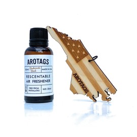 Arotags Car Air Freshener - Reusable Wood Diffuser - Hanging Odor Eliminator - North Carolina Patriot - Balsam & Cedar Scent
