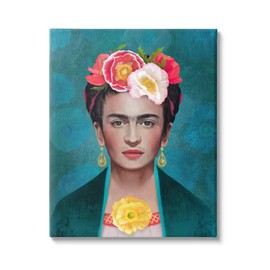 Stupell Industries Frida Kahlo Floral Portrait Canvas Wall Art by Diane Neukirch