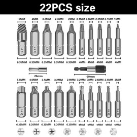 JoyTube 22 PCS Damaged Screw Extractor Set, Easy Out Stripped Screw Extractor Kit with Magnetic Extension Bit Holder & Socket Adapter for All-Purpose Extractor Easily & Quickly Remove Damaged Screws