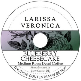 Blueberry Cheesecake Medium Roast Decaf Coffee (Single Serve K-Cup Pods) (Gourmet, Naturally Flavored, Whole Coffee Beans) (12 pods, ZIN: 571449)