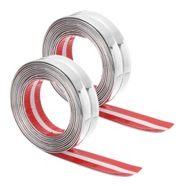 HARFINGTON 2pcs Wall Molding Trim 1.2" 10 ft Flexible Caulk Strip Peel and Stick Wall Corner Protector Self Adhesive Wall Molding Strip for Wall Edge Nook Ceiling, Silver