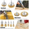 BEAUGIREW Drill Wire Brushes, 9 Pieces Brass Coated Wire Brush