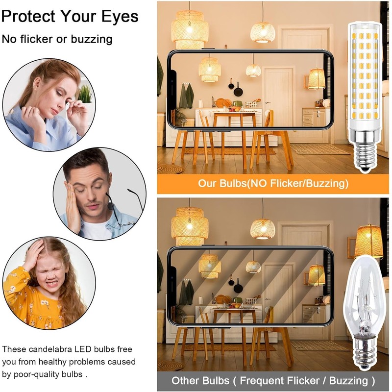 TZHILAN E12 Dimmable 100w Led Corn Light Bulb,3000K Warm White,AC120V