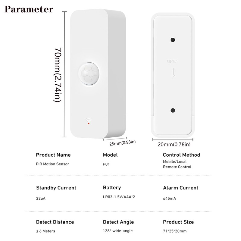 4-Pack WiFi PIR Motion Sensor: Smart Motion Detector with App