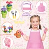 deAO Kids Gardening Play Set, 57 Pieces with Tools, Apron