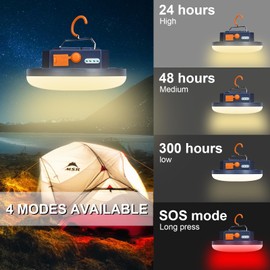 IODOO 10000mAh 4000LM Flashlight Portable LED Camping Lantern Rechargeable Light 30W with Magnet , IPX4 Waterproof Tent Light Power Failure Emergency Survival Kits Snowstorm Christmas Day Gift (Warm)