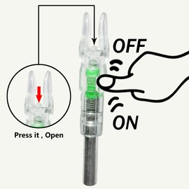 Lighted Nocks for Arrows with .244 Inside Diameter Led Nocks with Switch Button for Archery Hunting (Green)