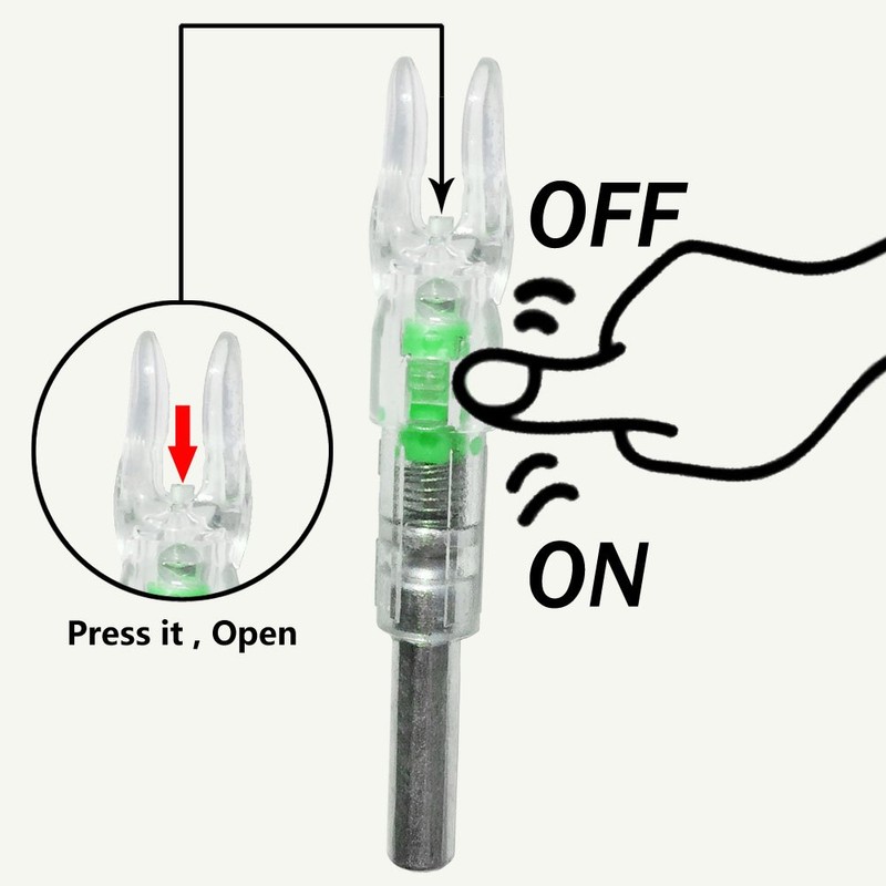 Lighted Nocks for Arrows with .244 Inside Diameter Led Nocks