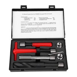 11Pcs M16x2 Thread Repair Kit Stainless Steel Twisted Drill Tap Hex Wrench Threaded Insert and Breaker Tool helicoil thread repair kit wood repair kit helicoil kit