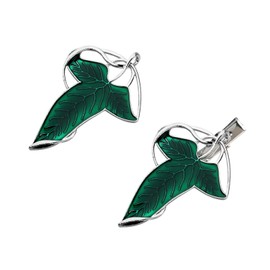 HhBdy 1 Pcs Green Leaf Brooch and 1 Pcs Hairpin Enamel Brooch Pins Fashion Elegant Elven Shawl Cravat Pin Lord of The Rings Gifts for Women Men Cosplay Cloak Pin Clasp Gifts
