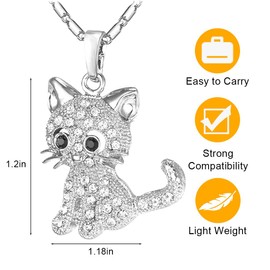 SGERUFZ Cute Cat Necklace for Girls, Cat Pendant, Gift for Christmas