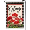 Welcome Spring Geranium Garden Flag Double Sided 12x18 Inch Summer