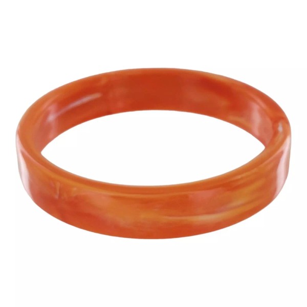 Unbranded Dark Orange Round Shiny Marbled Lucite Bangle Bracelet Ladies