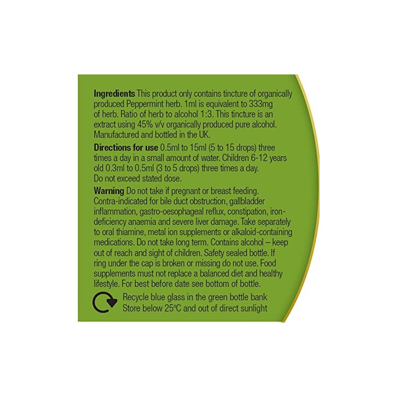 Organic Herbal Remedies 100 ml Peppermint Tincture