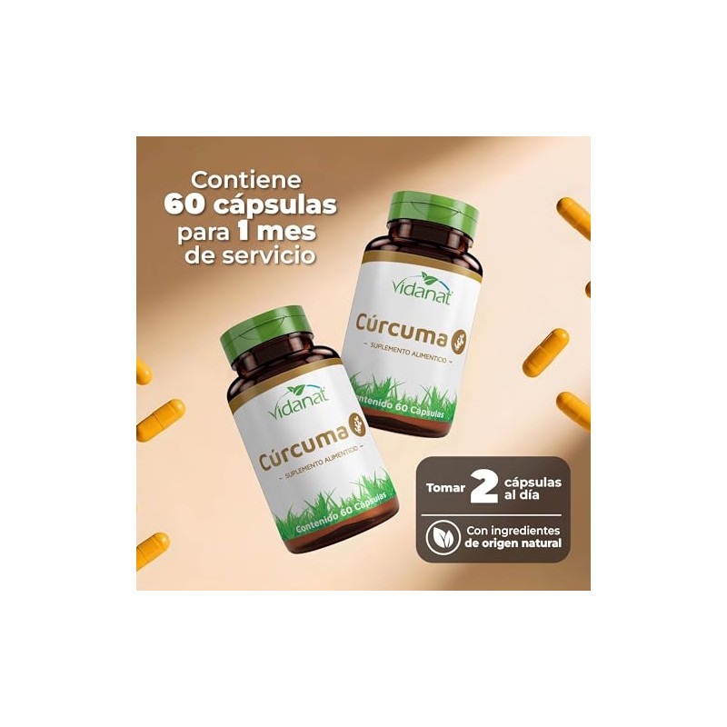 Vidanat Cúrcuma 500 mg 60 Cáps – Complemento Alimenticio Natural