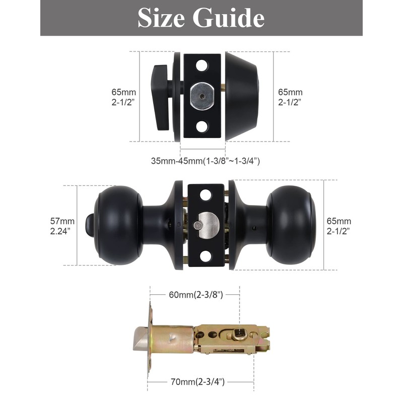 （6 Sets） All Keyed Alike Entry Door Knobs and Single