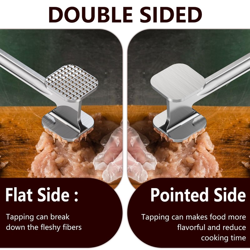 Geepen Meat Tenderizer, Stainless Steel Meat Hammer Mallet, Pounder for