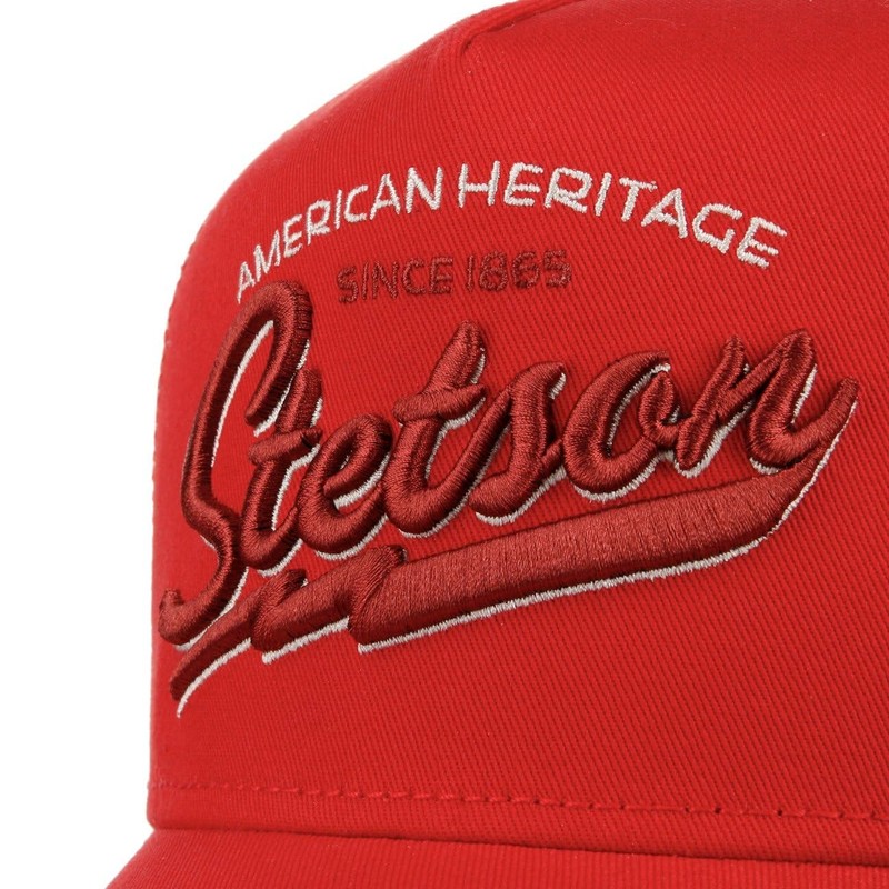 Stetson Since 1865 Trucker Cap Snapback Cotton Red One Size
