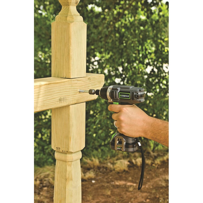 Genesis GLID12B 12-Volt Cordless Li-Ion Impact Driver, gray