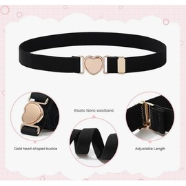 Elastic Belts for Kids, Adjustable Girls' Belts, Boys Girls Stretch Belt, 3 Pack (Black Brown Red)