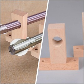 iplusmile Set of 4 wooden curtain rod holders, durable curtain rods holder for easy installation for various curtain rods and wear-resistant