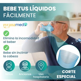 ZYCANAMED Bicchiere Disfagia Ritagliato Con Cavo, Per Naso Scollato Anti Agguantamento Bicchiere Ortopedico Per Disabili - 2 Unità (Polipropilene (PP) (Bicchieri)