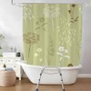 Tybraf Grass and Flowers Shower Curtain for Bath Transfer Benches,Floral