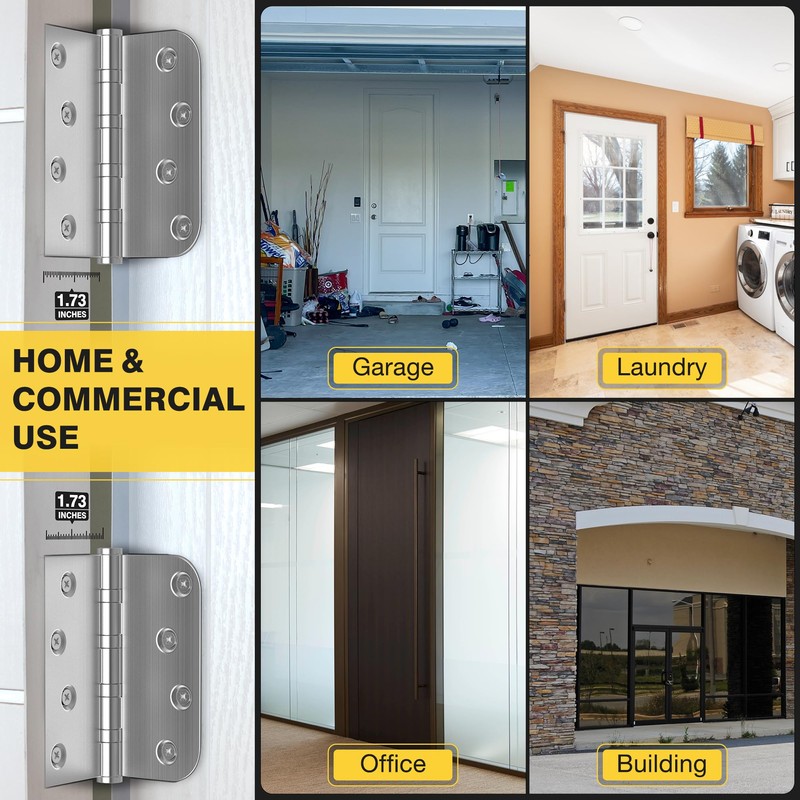 KOLET Ball Bearing Door Hinges, 4 x 4 Inches Black